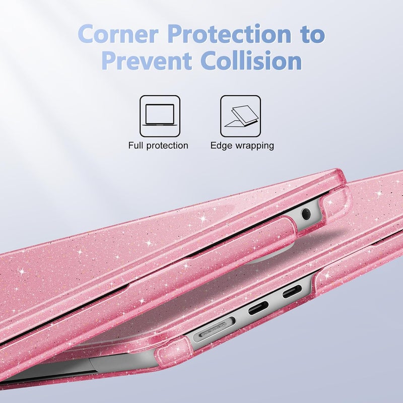 May Chen غطاء لجهاز MacBook Air 13.6 بوصة 2025 2024 2023 2022 إصدار A3240 M4 A3113 M3 A2681، غطاء صلب بلاستيكي لجهاز MacBook Air 13.6" مع شاشة Retina يناسب Touch ID، لامع وردي - Image 3
